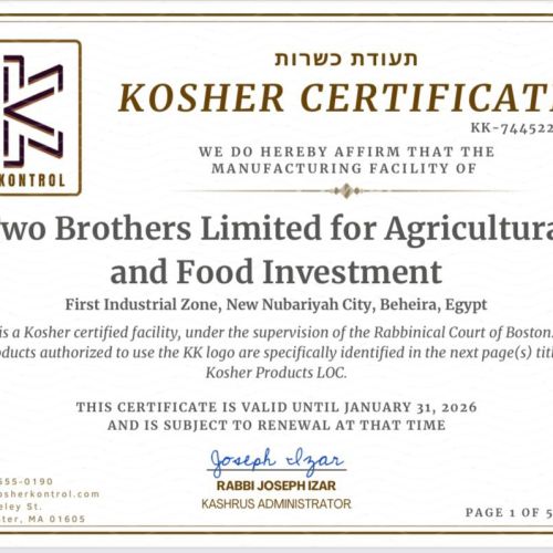 KOSHER Certificate
